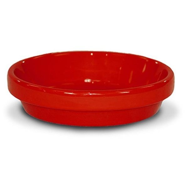 Ceramo Ceramo 173757 3.75 x 0.5 in. Powder Coated Ceramic Saucer; Red - Pack of 16 173757